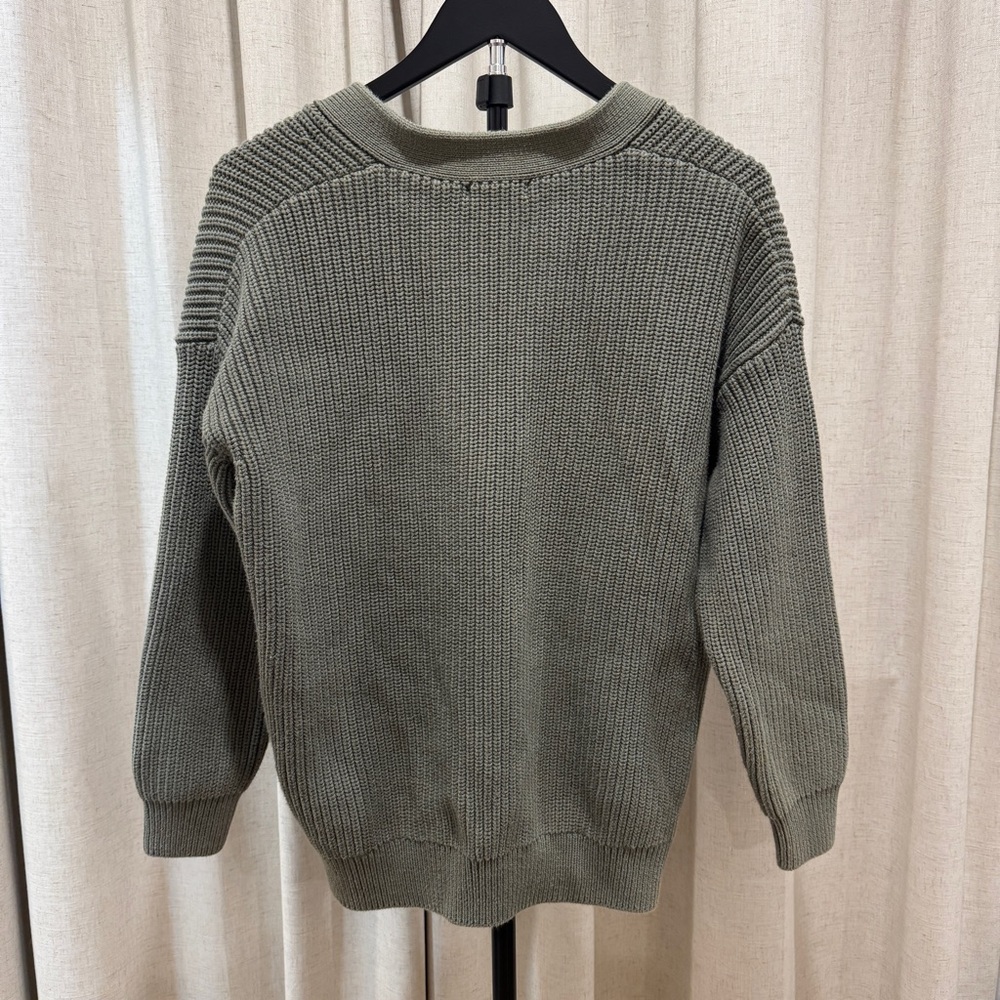 Quince Agave Organic Cotton Oversized Boyfriend Cardigan Sweater sz S Womens - Picture 3 of 7